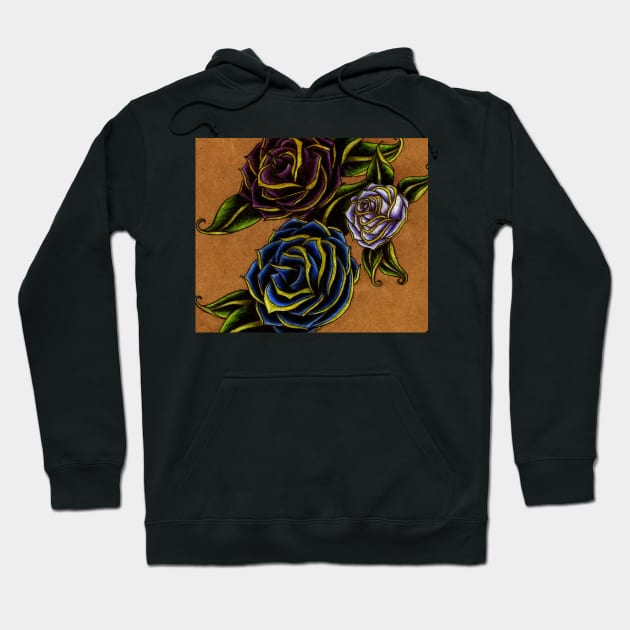 Bold, Elegant Roses Tattoo Design Hoodie by IrenesGoodies